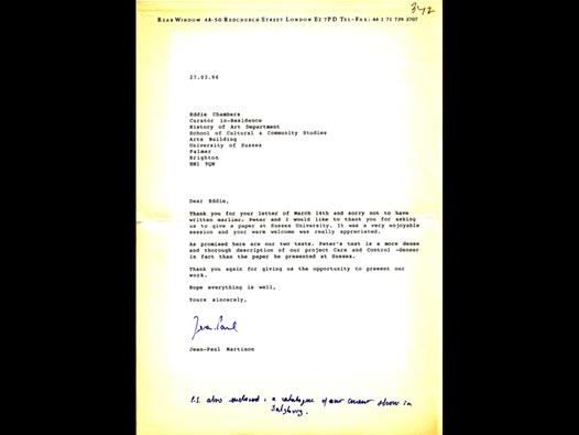 image of Letter to Eddie Chambers