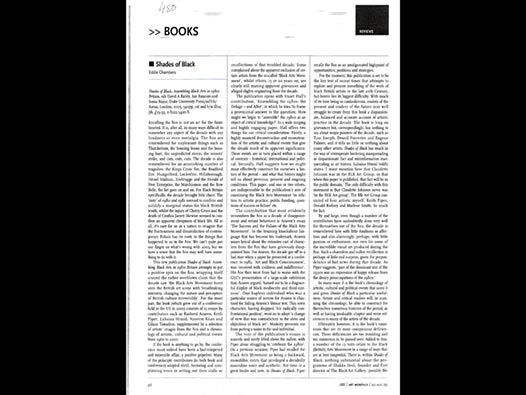 image of Shades of Black book review (Art Monthly)